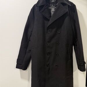 Classic Black Men’s Double-Breasted Coat